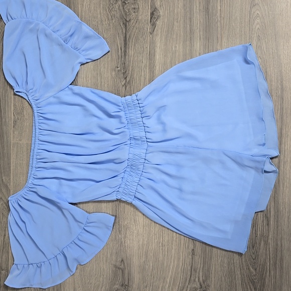 Boho Womens Shorts Romper  Jumpsuit Island Vacation, Wedding  Outfit Blue Size M - Picture 8 of 12